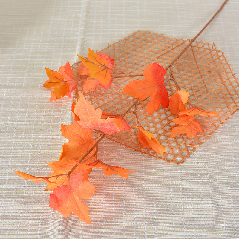 Single Stem Artificial Maple Leaf, 27.5" Faux Silk Fall Decor, Perfect for Weddings, Home, and Seasonal Displays