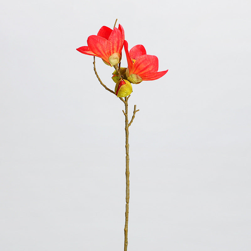 Single Stem Kapok Artificial Flower, 17" Tall with 4 Blooms, Faux Silk for Home Decor, Weddings & Events