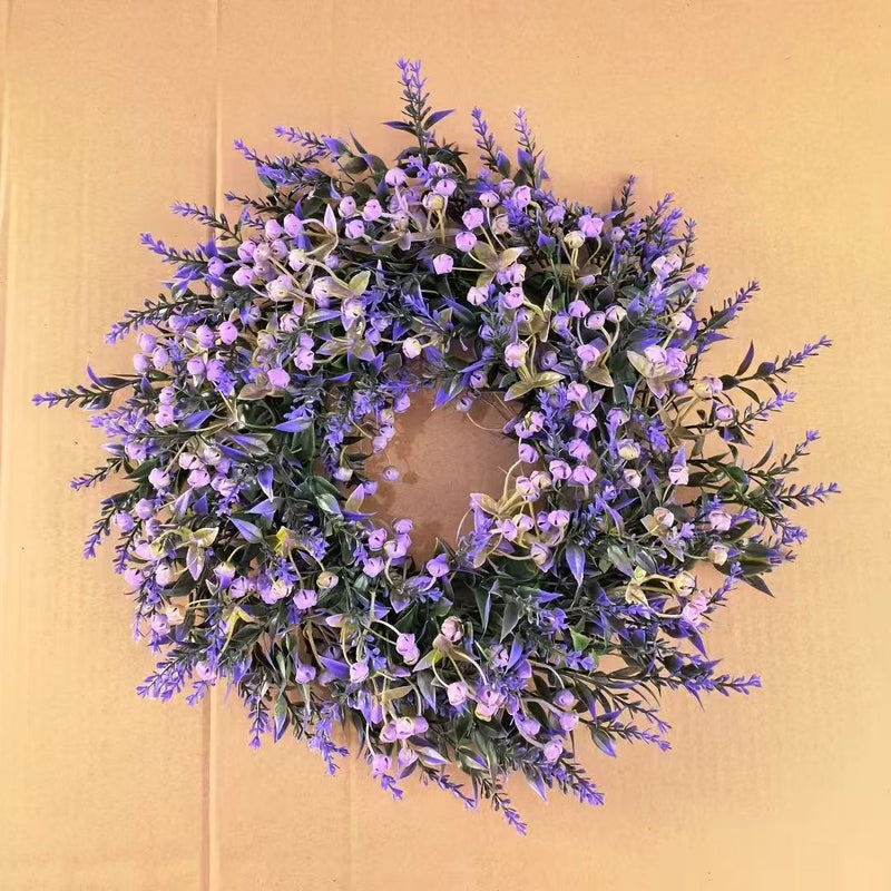 Artificial Purple Lavender Baby's Breath Wreath, 12" Height, Plastic Material, Perfect for Home Decor, Weddings, and Office Arrangements