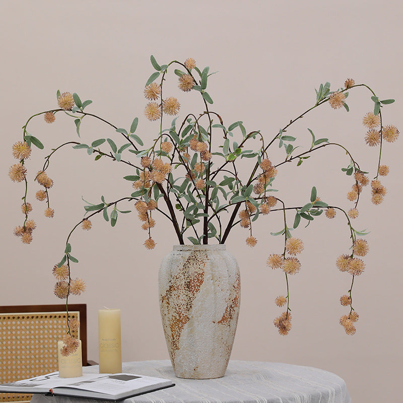 Artificial Long-Stem Thistle Bush, Modern Home Decor, Wedding & Event Styling, 45.7 Inches