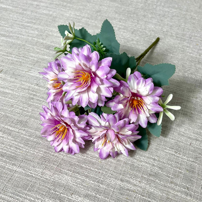 Artificial Cosmos Flower Bush with 5 Blooms, Faux Silk Fabric, Wedding, Home Decor & Office Floral Arrangement
