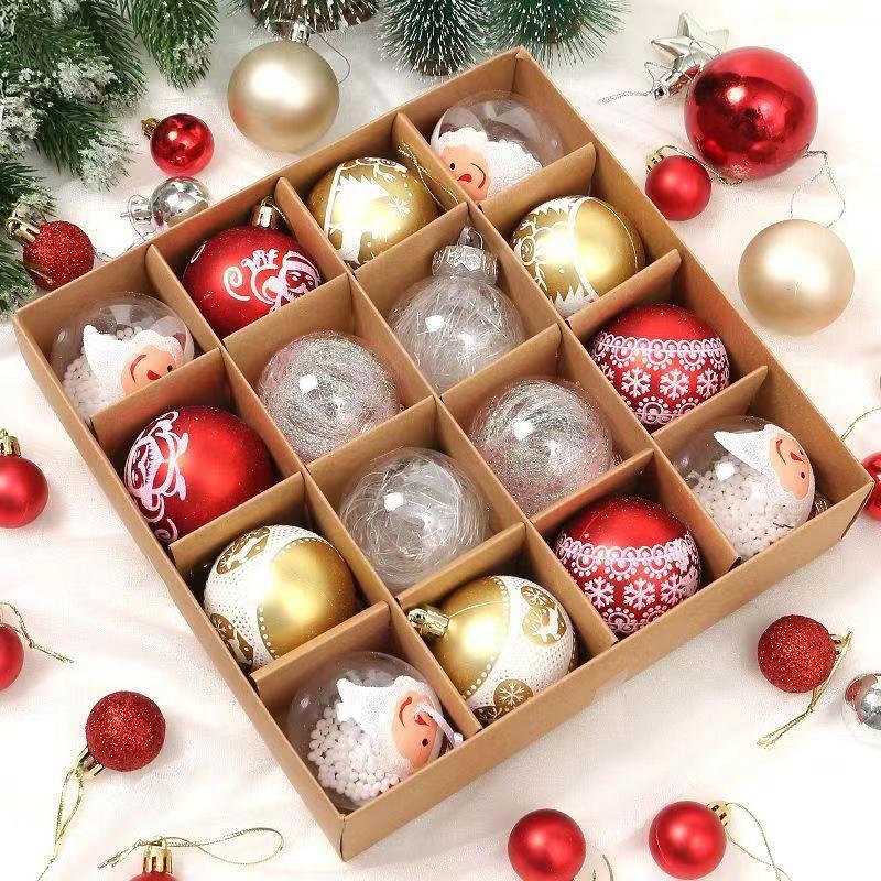 Lot de 16 boules de Noël décoratives à suspendre pour Père Noël