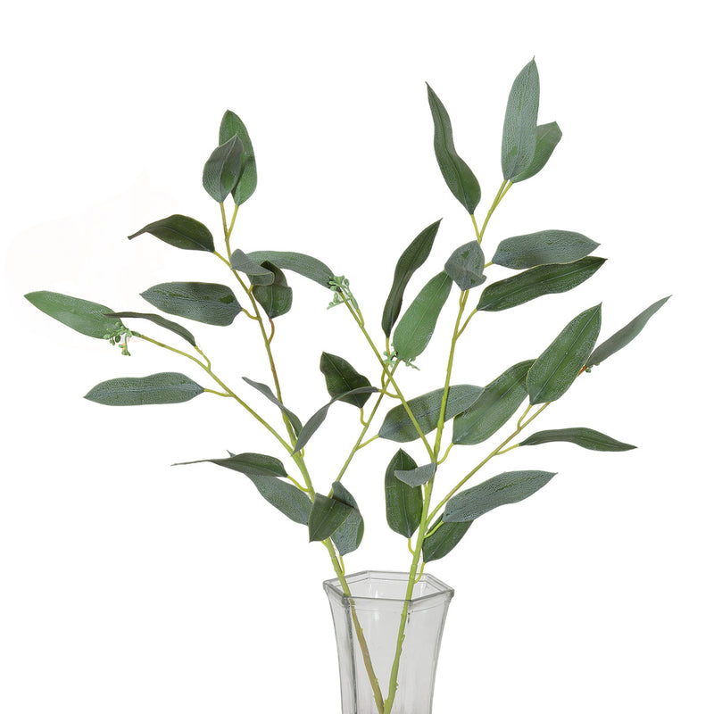 Artificial Eucalyptus & Fern Bush, 27" Tall, Realistic Faux Greenery for Weddings, Home Decor & Events