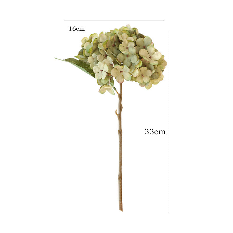 Artificial Hydrangea Stem, Autumn Faux Silk-Like Fabric Single Stem with 1 Bloom, Rustic Fall Flower for Weddings, Vases & Home Decor
