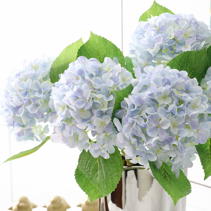 Bouquets de fleurs d'hortensia en vrac de 18 pouces Fleurs d'hortensia en soie en gros 