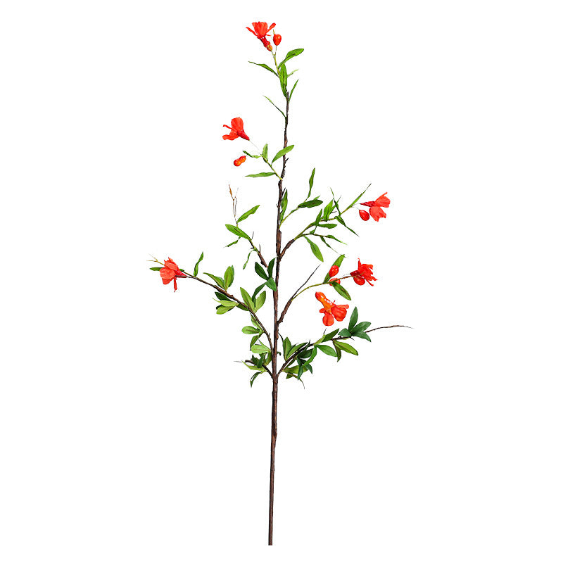 Single Stem Artificial Pomegranate Flower, 31" Tall, 13 Blooms, Rustic Home Decor, Wedding & Event Styling, Indoor Use