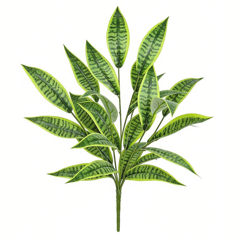 Artificial Snake Plant Bush, 25" Tall Realistic Faux Sansevieria Trifasciata, Modern Home & Office Decor, Zero Maintenance Fake Plants for Indoor Spaces