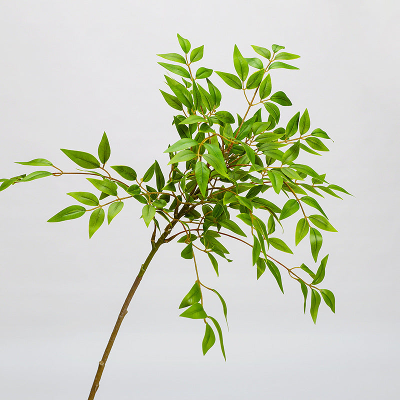 Artificial Nandina Stem, 43" Faux Silk Nandina Leaf Branch for Home Decor, Wedding Centerpieces & Commercial Displays, Single Stem with Bendable Stalk