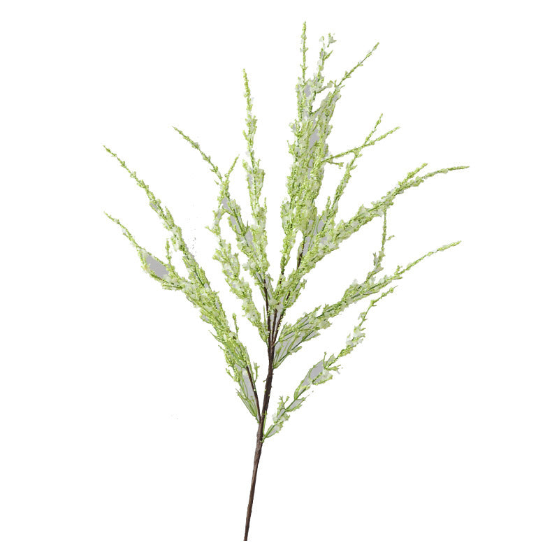 Artificial Snowball Willow Branch, Single Stem Faux Spiraea in White, Silk-Like Fabric, for Wedding, Vase & Home Decor