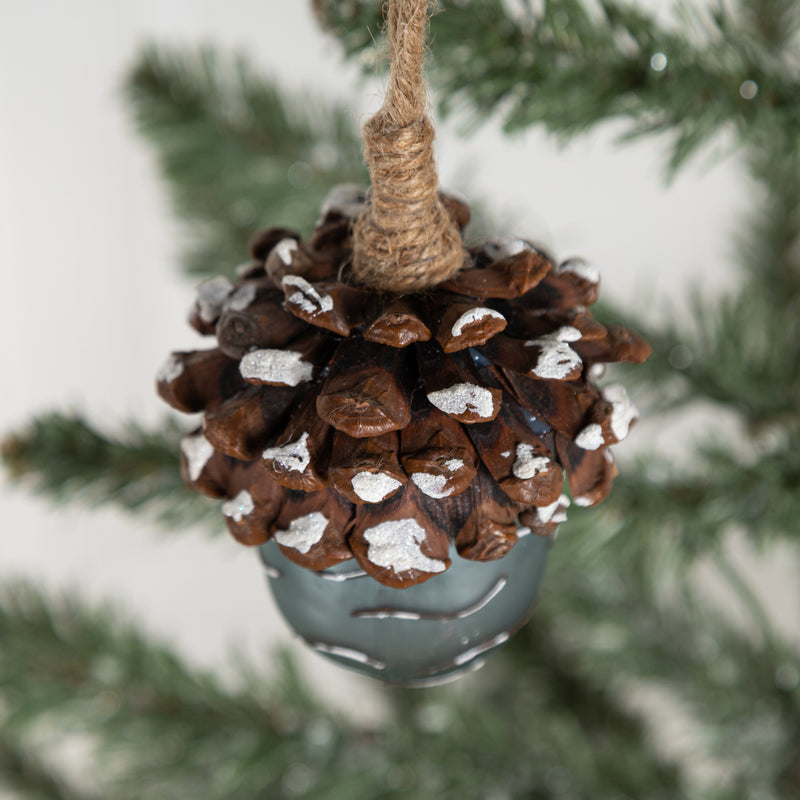 Lot de 2 décorations de Noël en forme de pommes de pin en verre pour Noël, automne, Thanksgiving, fête, décorations à suspendre, vente en gros