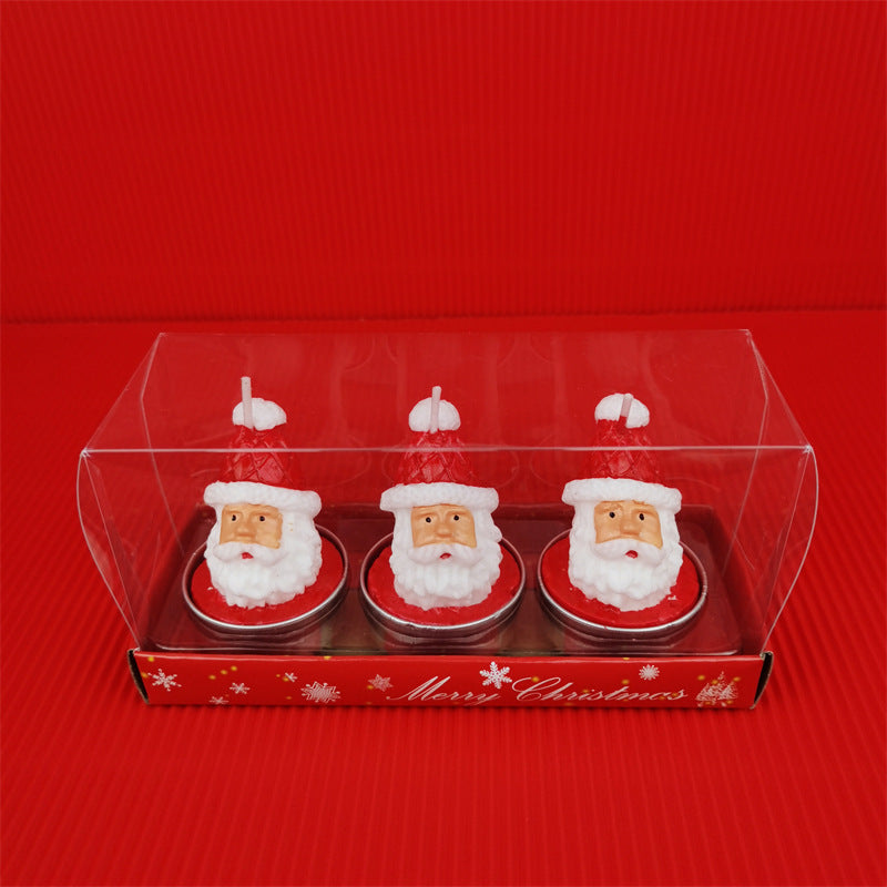 Lot de 3 bougies de Noël en vrac avec Père Noël, sapin de Noël, pomme de pin, coffret cadeau pour Noël, automne, décoration d'intérieur, vente en gros