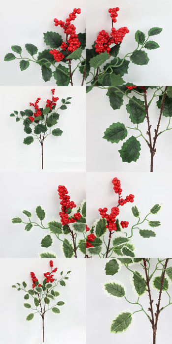 Bulk 6 Bush 18" Artificial Christmas Picking Red Berry Branches Wholesale