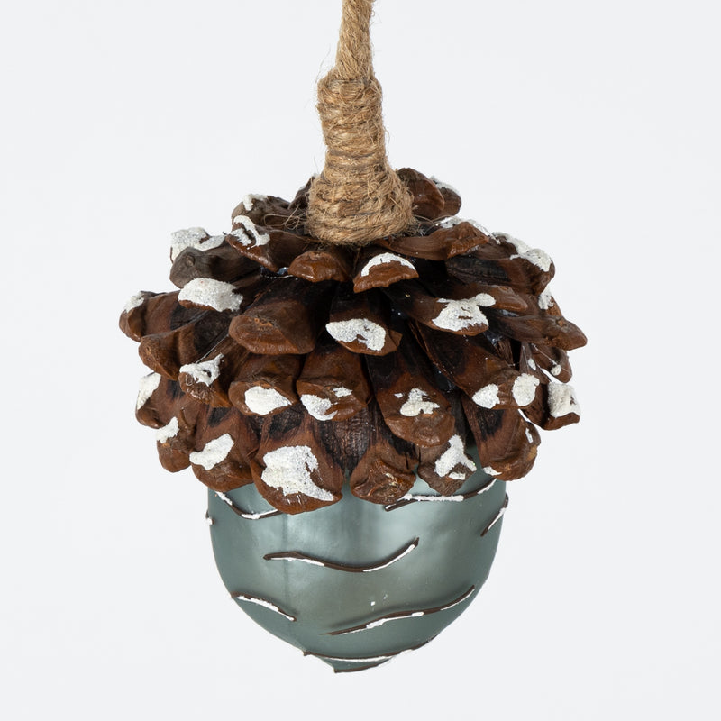 Lot de 2 décorations de Noël en forme de pommes de pin en verre pour Noël, automne, Thanksgiving, fête, décorations à suspendre, vente en gros