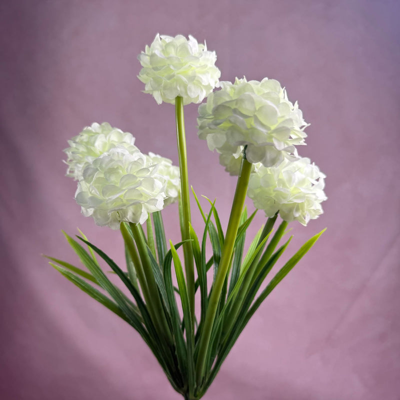 Artificial Chrysanthemum Bush with 6 Blooms, 18" Tall PU Floral Arrangement, Ins Modern Style for Wedding Centerpieces, Home Decor & Office Styling