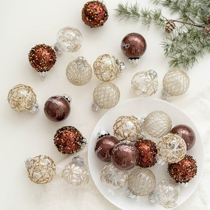 Bulk 25 PCS Glitter Christmas Balls Ornaments Hanging Balls for Christmas Tree Holiday Party Decor Wholesale