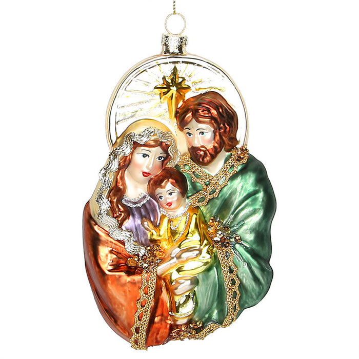 Bulk Christmas Ornament Nativity Glass Hanging Ornament for Xmas Tree Decor Wholesale