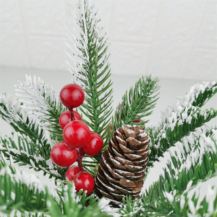 Bulk Artificial Plant Ornaments with Pine Cone Red Fruit Stems for Xmas Party Decor Wholesale