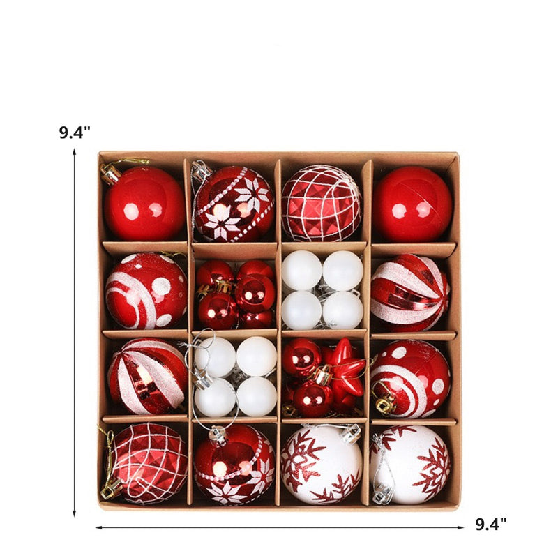 Lot de 44 boules de Noël décoratives avec boîte de rangement en gros