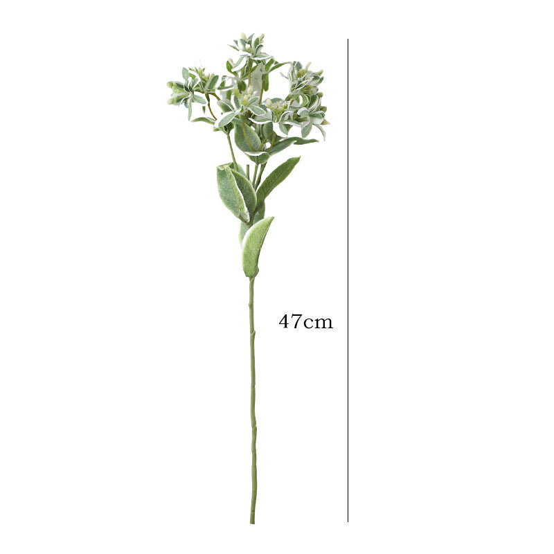 Single Stem Artificial Mint Leaves with White Edges, 18.5", Realistic Faux Greenery for Weddings & Outdoor Decor