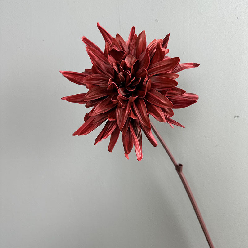 24" Single Stem PU Chrysanthemum Artificial Flower, Realistic Fake Bloom for Wedding Centerpieces, Home Decor, and Commercial Displays
