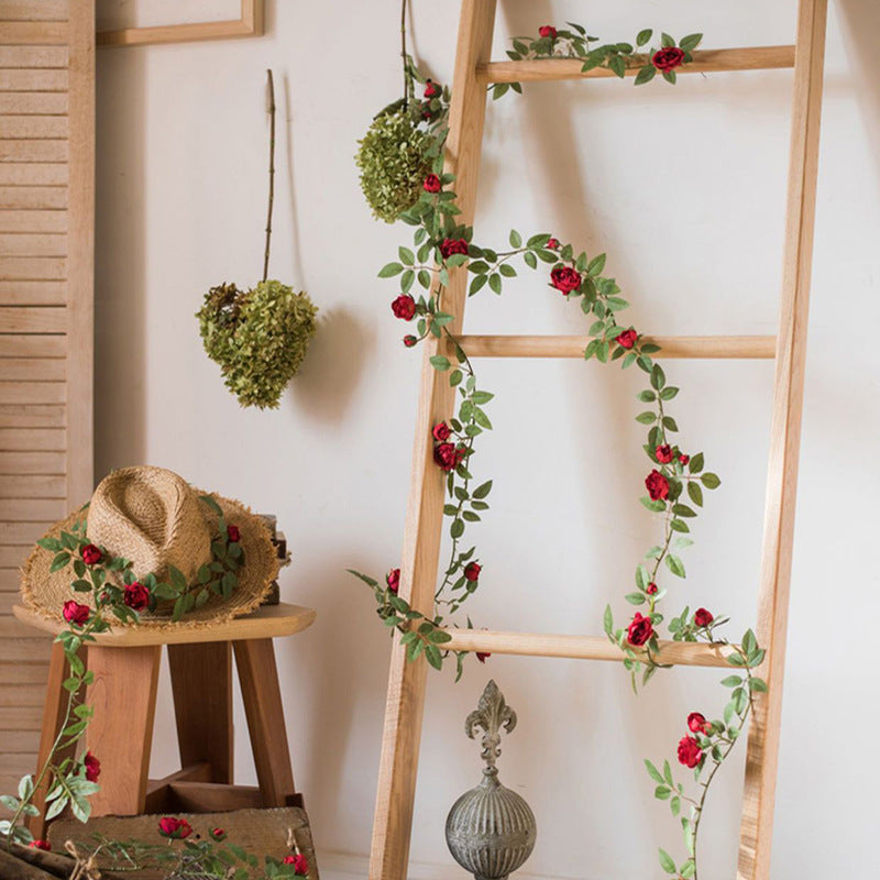 Artificial Angus Rose Vine Garland, 57" Silk-Like Faux Flower Garland for Wedding Arch, Backdrop, Home Decor