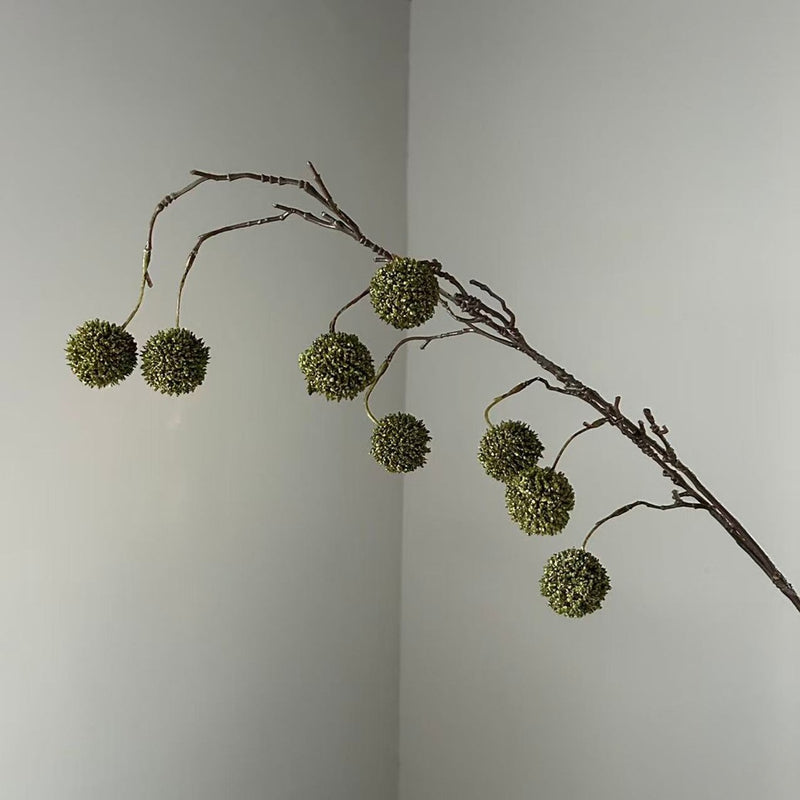Artificial Wild Berry Bush with 8 Flower Heads, Plastic Faux Floral Stem for Weddings, Home Decor & Centerpieces