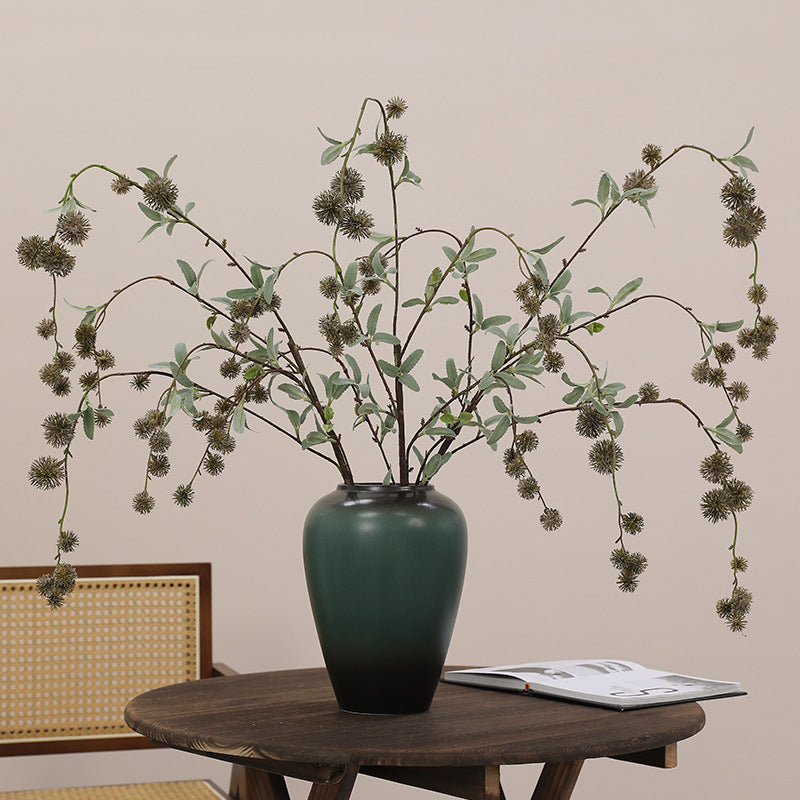 Artificial Long-Stem Thistle Bush, Modern Home Decor, Wedding & Event Styling, 45.7 Inches