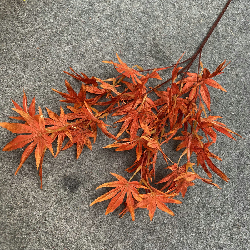 Artificial Maple Leaf Branch, Single Stem with 38 Realistic Foliage, 39" Tall for Wedding Centerpieces & Home Decor, Silk-Like Fabric