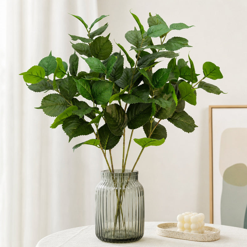 Artificial Eucalyptus Leaf Single Stem, 29.5 in Plastic Greenery for Vase Arrangements, Home Decor & Photo Props