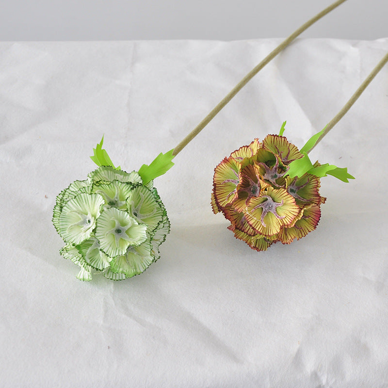 Artificial Pinwheel Flower Single Stem, Faux Silk Fabric with Fuzzy Seed Head, Rustic Farmhouse Home & Wedding Decor