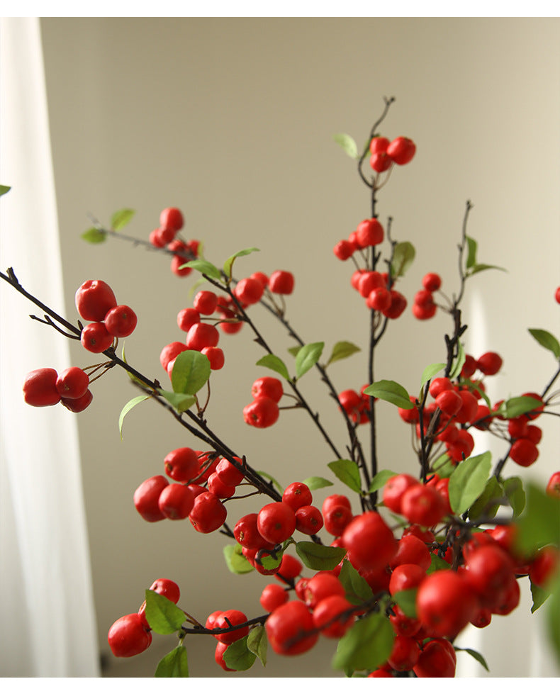 Artificial Apple Stem, Single Branch with 36 Blooms, 41" Long Faux Silk Fruit Stem for Home Decor, Wedding Centerpieces