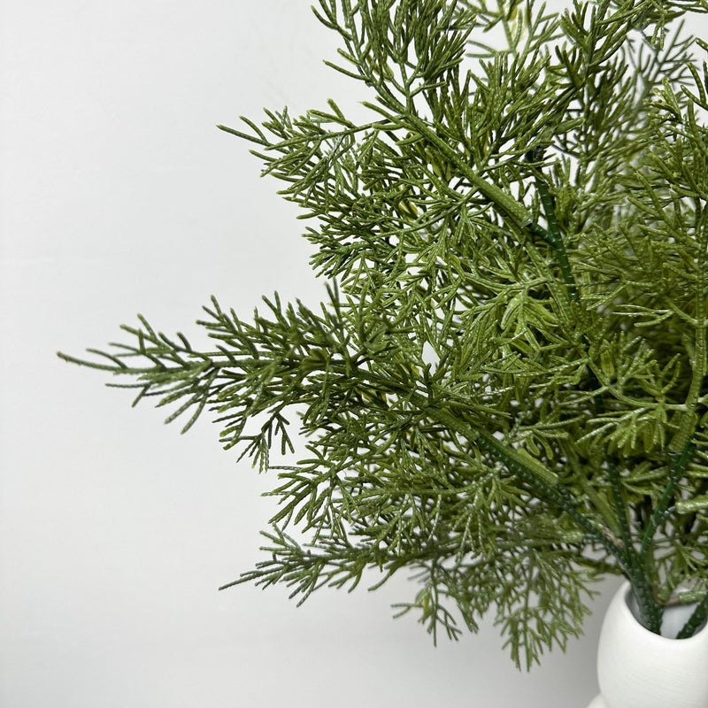 Artificial Juniper Pine Single Stem, Faux Christmas Evergreen Pick, Bendable Plastic Greenery for Holiday Decor & Vase Arrangements