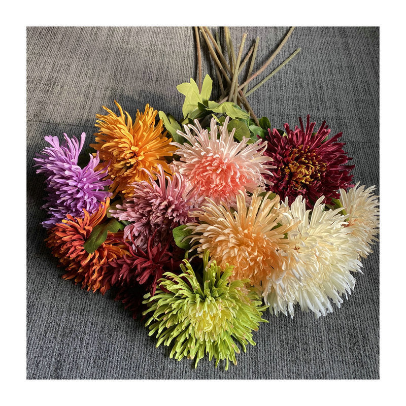 Single Stem Faux Silk Chrysanthemum Flower, 29 Inches Tall, Perfect for Weddings and Home Decor