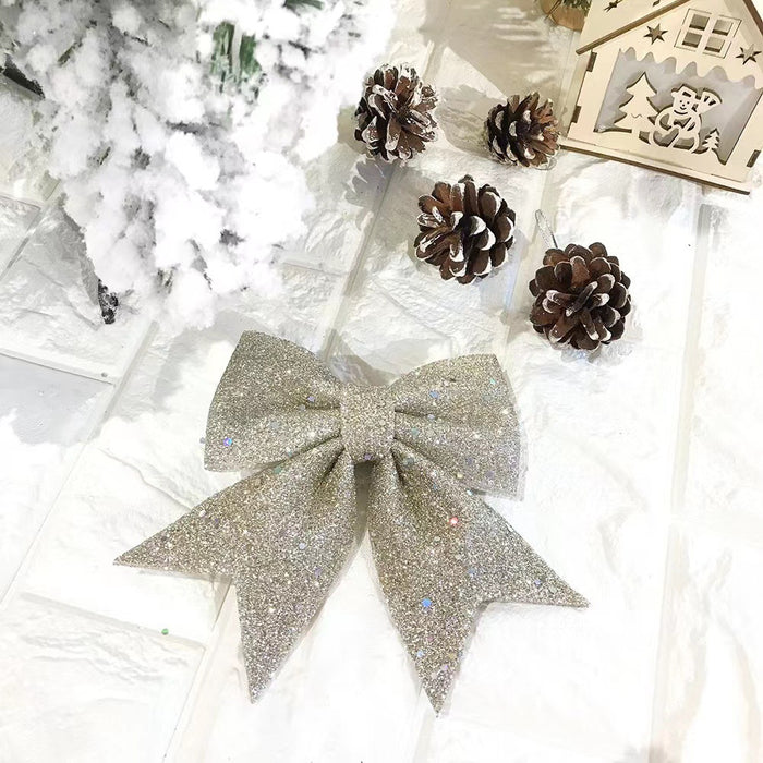 Bulk Christmas Bow Pearl Cotton Gold Powder Bow for Garland Xmas Tree Topper Decor Wholesale