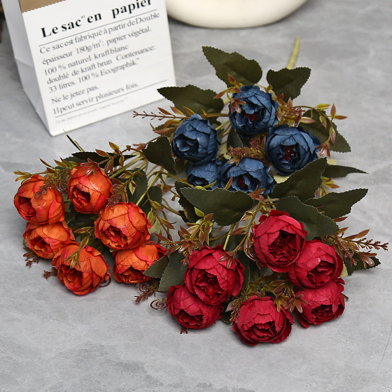 11" Realistic Peony Single Stem with 6 Blooms, Faux Silk Flower for Home Decor, Weddings & Events