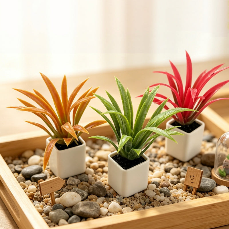 Mini Faux Pineapple Plant in Pot, 2.5" Nordic Style Artificial Bromeliad for Dollhouse Decor, DIY Scenes & Tabletop Displays