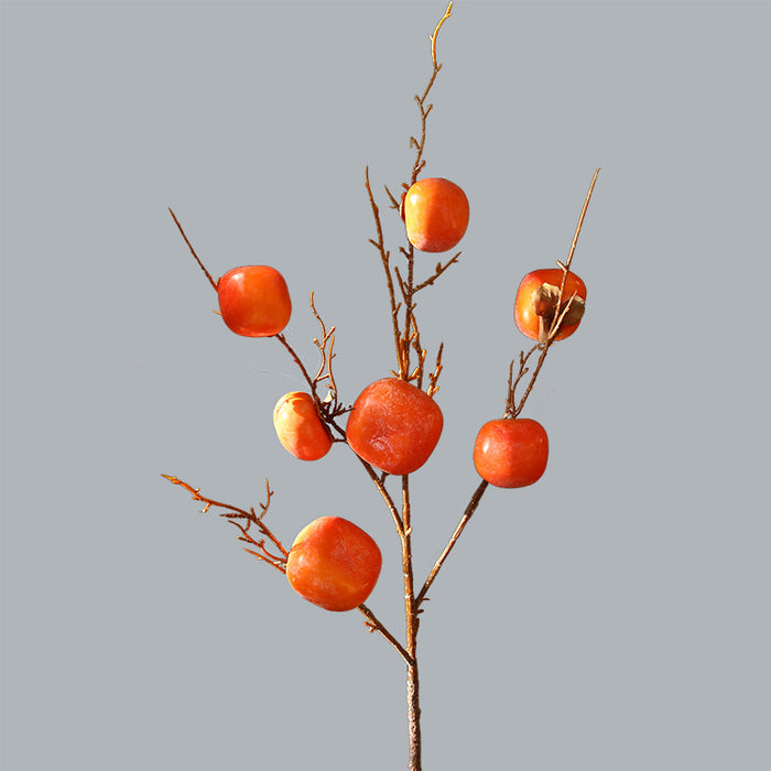 Bulk 37" Persimmon Long Stems Tree Branches Artificial Fruits Wholesale
