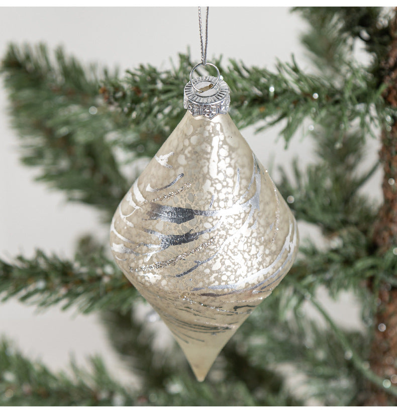 Bulk Christmas Glass Ornaments Sparkle Helical Drop Ornament for Christmas Tree Decor Wholesale