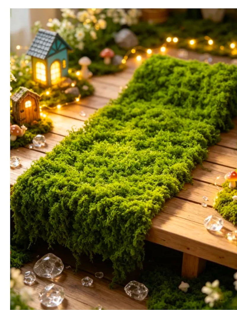 Artificial Moss Grass Mat Sheet, Faux Moss Turf Roll for DIY Terrariums, Planters, Wedding & Window Displays