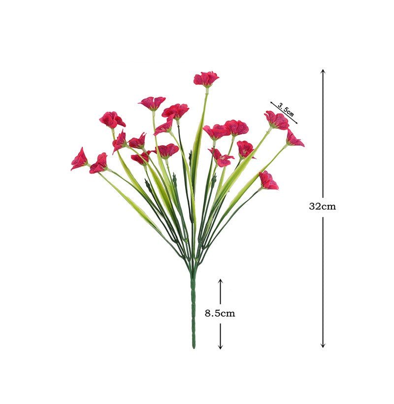 Bouquet de fleurs artificielles en soie violette pour naissance de février, 3 pièces, vente en gros