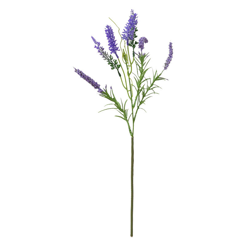 Lavender Artificial Flowers, Set of 6 Stems with 36 Blooms, 19" Tall, Faux Silk for Home Decor, Weddings & Events