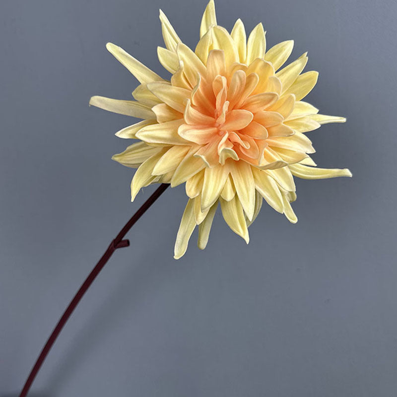 24" Single Stem PU Chrysanthemum Artificial Flower, Realistic Fake Bloom for Wedding Centerpieces, Home Decor, and Commercial Displays