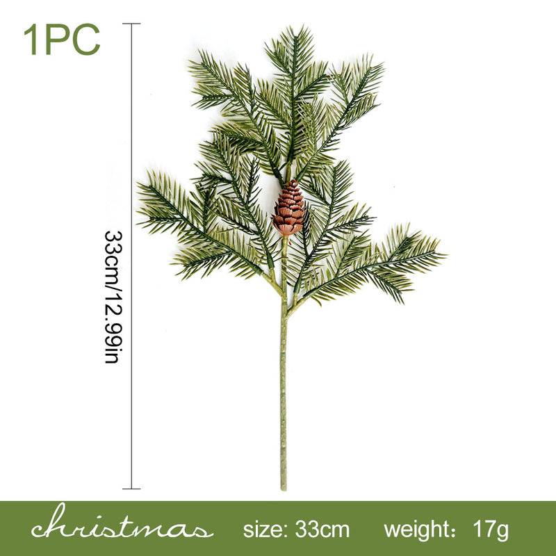Artificial Red Berry Pine Needle & Cypress Leaf Stem, Faux Christmas Greenery Pick for Holiday Decor, Wreaths & Floral Arrangements