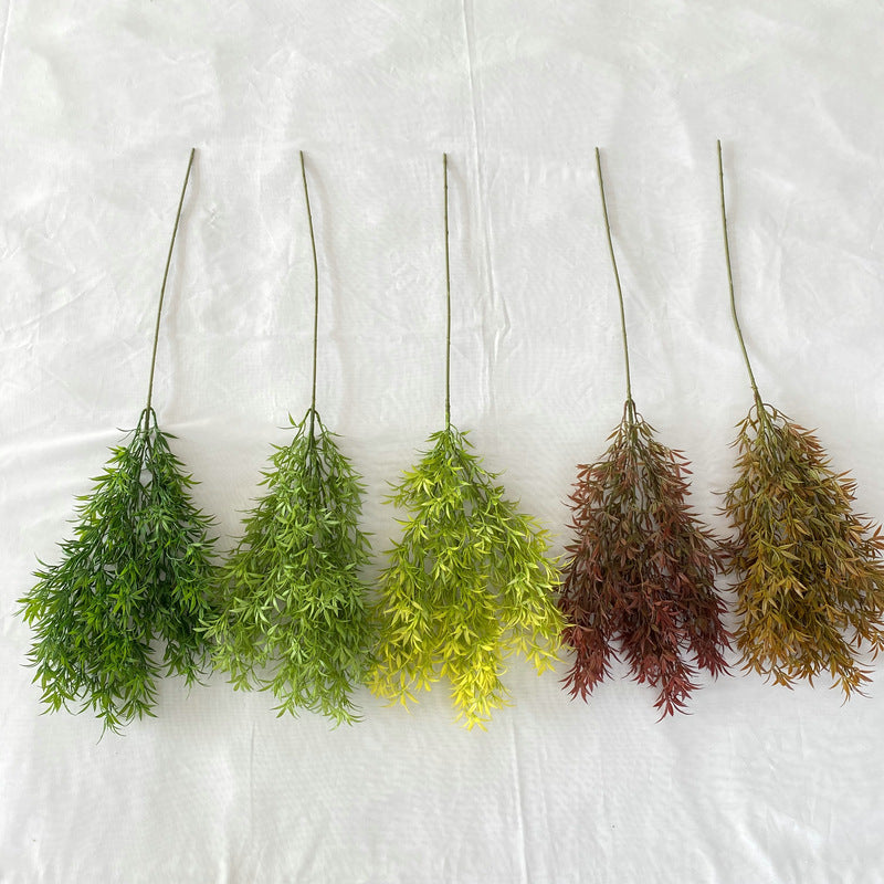 Single Stem Artificial Star Grass, 32" Long Faux Botanical with 39 Leaf Clusters, Plastic Rustic Decor for Weddings & Home