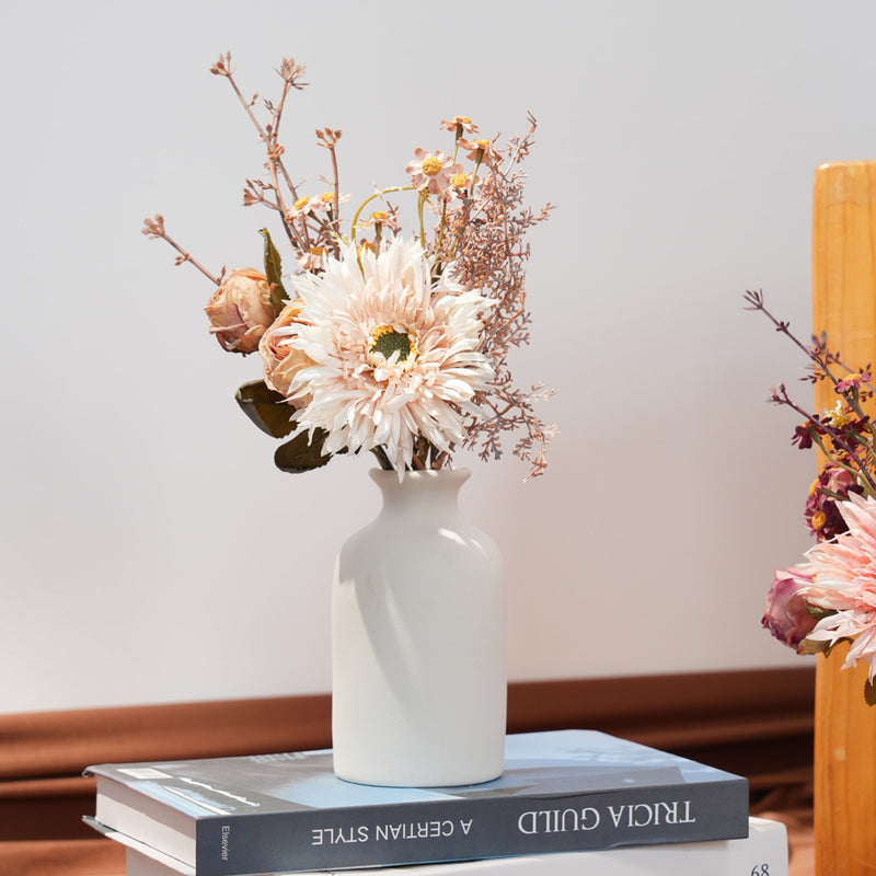 Artificial Peony Bouquet with 3 Blooms, 13" Silk-like Faux Flowers for Home Decor, Wedding Centerpieces, Modern Vase Arrangements