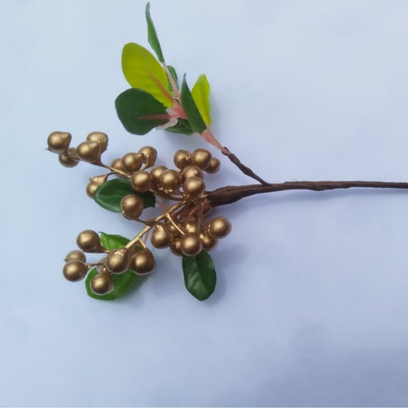 Red Artificial Berry Stem, 9" Plastic Christmas Berries, Perfect for Holiday Decor, DIY Weddings, and Home Styling