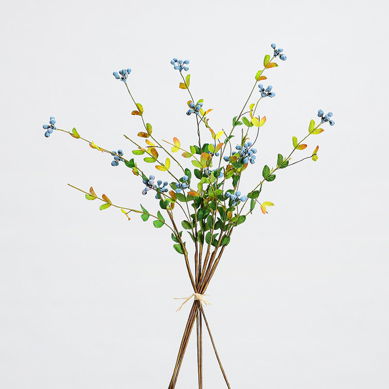 Artificial Berry Bouquet with 18 Blooms, 20" Length, Set of 6 Stems, Foam Material, Modern Farmhouse Decor for Home, Wedding, Commercial Spaces