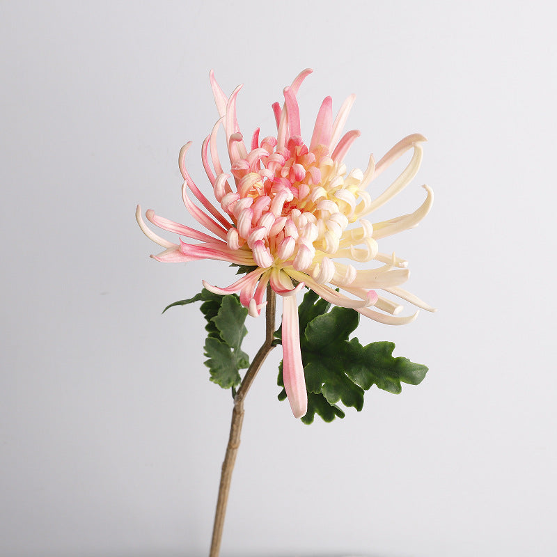 Artificial Chrysanthemum Single Stem, Realistic PU Flower for Home Decor, Weddings & Events, 28" Tall with 8" Bloom