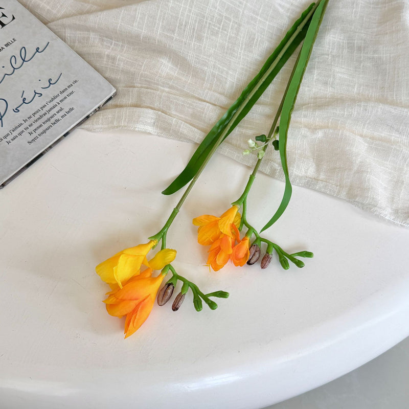 24" Faux Silk Orchid Bush with 6 Blooms, Modern Home Decor, Wedding & Commercial Styling