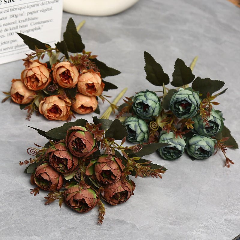 11" Realistic Peony Single Stem with 6 Blooms, Faux Silk Flower for Home Decor, Weddings & Events